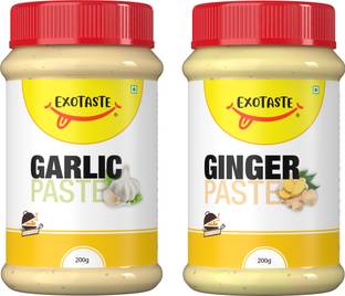 EXOTASTE Ginger & Garlic Paste Cooking Naturally Processed Adrak Lahsun Chutney-Each 200g