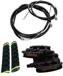 TWAINSKI 1 pair Pedals of standard size with 1 pair green grip and 1 pair brake wire Pedal