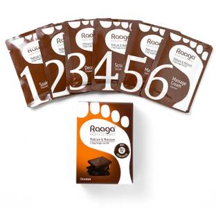 RAAGA PROFESSIONAL Manicure & Pedicure | Chocolate | 6 Step Single Use Kit | 6 Sachets, 63 g