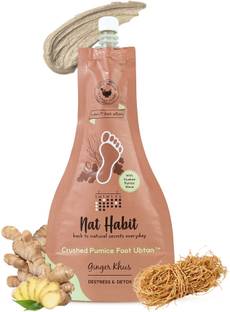 Nat Habit Ginger Khus Foot Ubtan| Scrub for Skin Brightening and Soft Skin|Pedicure