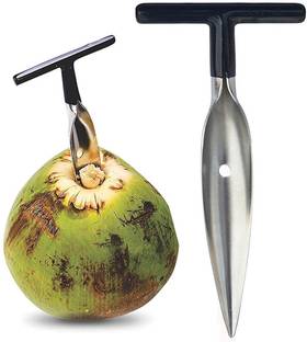Craftbin Steel Coconut Opener Tool, Green Coconut Nariyal Straight Peeler