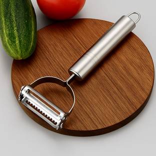 VIXONS Smart 2-in-1 Stainless Steel Manual Kitchen Tools Durable Metal Cutter Straight Peeler
