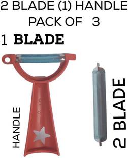 TUPPERWARE Y Shaped Vegetable Peeler 2 Blades + 1 Handle Red (Pack of 3) Y Shaped Peeler