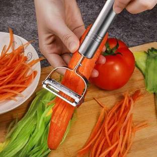 Dharm Enterprise Stainless Steel Julienne Peeler Fruit Vegetable Shredder Slicer Y Shaped Peeler