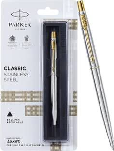 PARKER Classic Stainless Steel, Gold Trim Ball Pen