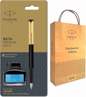 PARKER BETA PREMIUM FOUNTAIN PEN GOLD TRIM With Gift Bag Fountain Pen