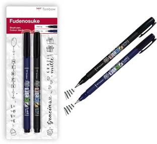 Tombow WS-BHS-2P Fudenosuke Hard and Soft Tip Brush Pen Calligraphy