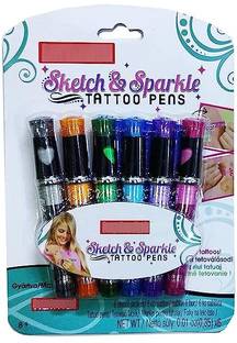 AARNASHOPPE Sketch and Sparkle Tattoo Pens Pen Gift Set