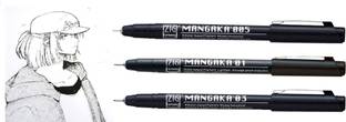 Zig KURETAKE CARTOONIST MANGAKA 010 BLACK PIGMENT MICRON LINER PENS ( 005 01 03 ) PACK OF 3 PCS Fineliner Pen