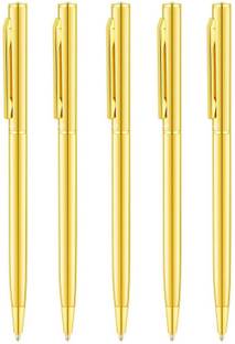 UJJi Gold Colour Body Pack of 5 Metal Ball Pen
