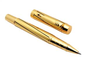 Ledos 8037 Stylish Gold Plated Special Designer Lines Roller Ball Pen