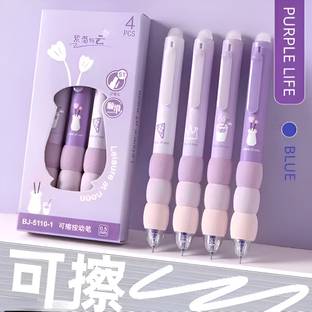 HS ENTERPRISE 4 Pcs Purple Erasable Gel Pen Set Gel Pen