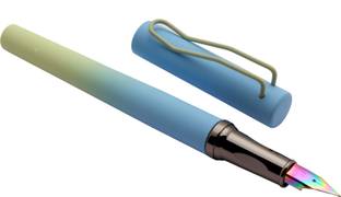 Ledos Matte Dualtone Color Metal Body Wired Clip Extra Fine Rainbow Nib Fountain Pen