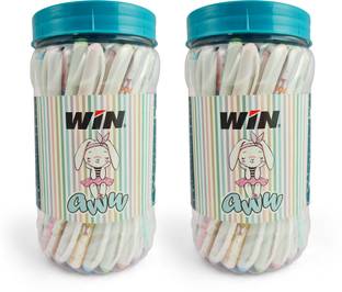 Win Aww 100 Blue Pens , Jar | Cute Design | 0.7 mm Tip | Smooth Writing | Stationery Ball Pen