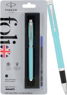 PARKER Folio Standard Chrome Trim |Sea Green Body Colour| Roller Ball Pen