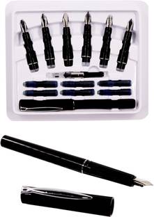 Vintager Calligraphy Silver Clip Pen Set Ink Pen for Cursive Writing (6Nib) Calligraphy