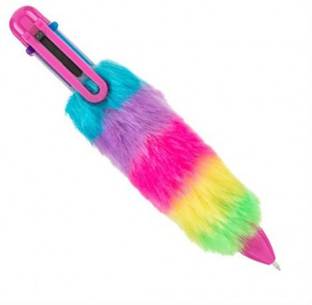ShopNGift 6in1, 0.7 Multicolour Fur Ball Point Retractable Pen Ball Pen