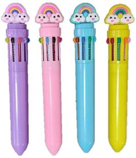 AuM Assorted (Color & Design) Rainbow Pen for Kids Stationery Set