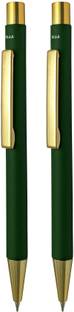 UJJi Green Color Body Fitted with Fine Point Blue Ink Refill Click ON OFF Ball Pen