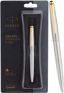 PARKER Galaxy Stainless Steel, Gold Trim Ball Pen