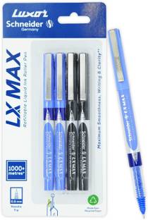 Luxor Schneider LX Max (Blue + Blue + Black + Black) 0.5 mm Needle Tip, 100% German Technology Roller Ball Pen