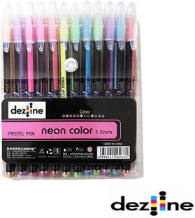 DEZIINE 12 PCS Glitter Gel Pens Art Marker for Drawing Crafting Kids PASTEL Gel Pen