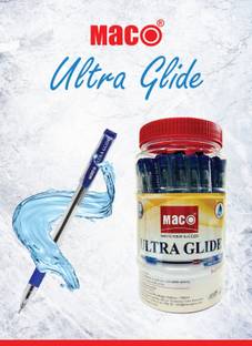 MacoPens Ultra Glide Jar of 50|Pens with comfortable Grip for smooth writing| Ball Pen