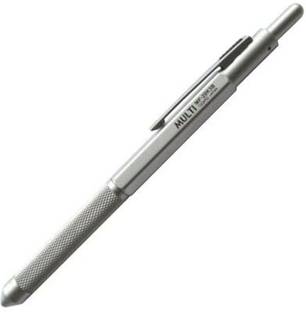 OHTO MF-20K3B Multi-Pen, Hexagon Barrel, Knurled Grip, 3 Points, Matte Silver Multi-function Pen