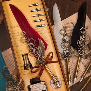 URBAN BOX Calligraphy Pen and Retro Quill Ink Dip Pen for Writing,Signature,Wedding Calligraphy