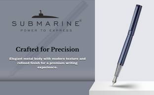 Submarine 1011 Blue Plate, Metal Body, Textured Design Premium Fountain Pen