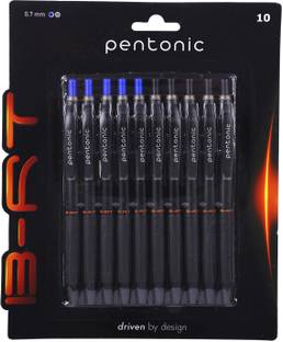 Pentonic B-RT 0.7 mm Retractable Ball Pen Blister | Black Matte Finish Body, Smart Grip Ball Pen