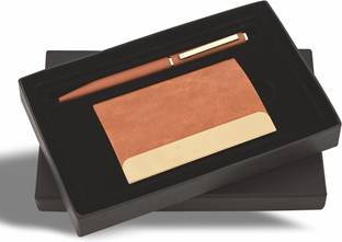 GifMor Premium 9247 Tan - Card Holder and Pen Gift Set