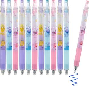 WISHKEY Cute Printed Stylish Retractable Quick Dry 0.5mm Smooth Writing Gel Pens for Kid Gel Pen