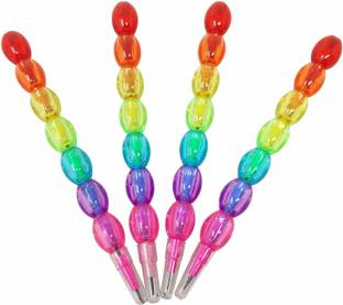 S4SQUARE ENTERPRISE Multi Color Stacking Non Sharpening Pencil for Kids AND Birthday Return Gift ( Pack of 4 ) Pencil