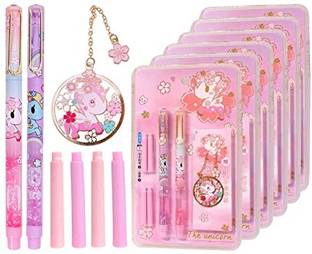 Poohan UNICORN WATER GLITTER FOUNTAIN PEN GIFT SET 2 FOUNTAIN PENS 4 REFFILS 1 BOOKMARK Fountain Pen