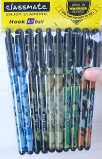 Classmate HOOK BALL PEN | WARRIOR SERIES | HOOK IT ANYWHERE| 10 PENS | INK - BLUE | Ball Pen