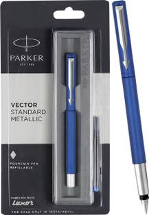 PARKER Parker Vector Standard Chrome Trim| Metallic Blue| Fountain Pen