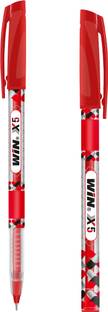 Win X5 60 Red Pens | Soft Grip | 0.7 mm Tip | Red Pens for Teachers | Smooth Writing Ball Pen