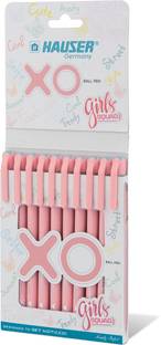 HAUSER Hauser XO Girls Squad Ball Pen Pack of 10 - Black Ink Ball Pen