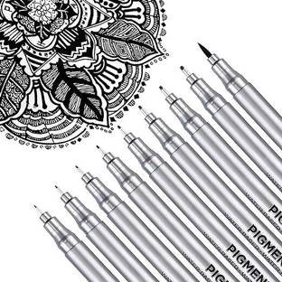 STYLEMBR Black Pigment Fineliner Ink Micro Pens Waterproof Black Pen Set Fineliner Pen