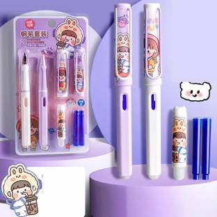 HARDSOSH'S COUTURE Erasable Fountain Pen Fine Nib Ink Pen 2 Pen With 4 Refills Pen Fountain Pen Fountain Pen