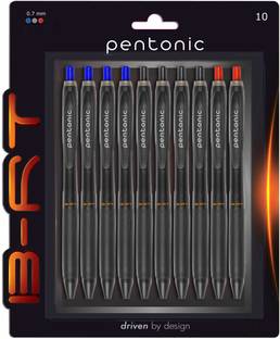 Pentonic B-RT 0.7 mm Retractable Ball Pen Blister | Black Matte Finish Body, Smart Grip Ball Pen