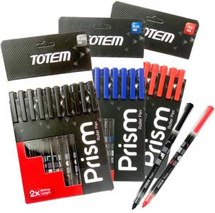 TOTEM Prism 30Pcs Pen(10 Blue ,10 Black & 10 Red)|0.5mm Tip |Use & Throw Pen Gel Pen
