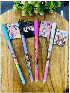 Barbarik 4 Pcs Blackpink Gel Pens with Cute Mini Diary Attached at the top for Kids Gel Pen