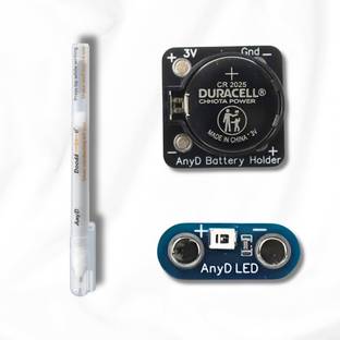 AnyD Mini Silver Conductive Ink Pen Includes Battery & LED (Set of 1) Fountain Pen