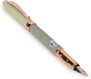 AAHANSTATIONERS Fountain Pen Replaceable Ink Set Blue & Black Ink 0.5mm GREEN BODY COLOUR Fountain Pen