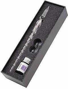 Levin Crystal Glass Dip pen Fountain Pen Ink Holder Set Calligraphy