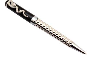Ledos Cobra Clip Edition Silver & Black Ball Pen