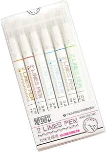 AMB 2-Line Gel Pen for Kids (Set of 6, Multicolor) Gel Pen