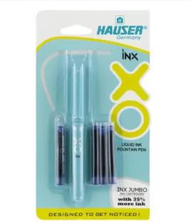HAUSER 1 Hauser Xo liquid pen, 3 jumbo inx ink cartridges and 1 converter Fountain Pen